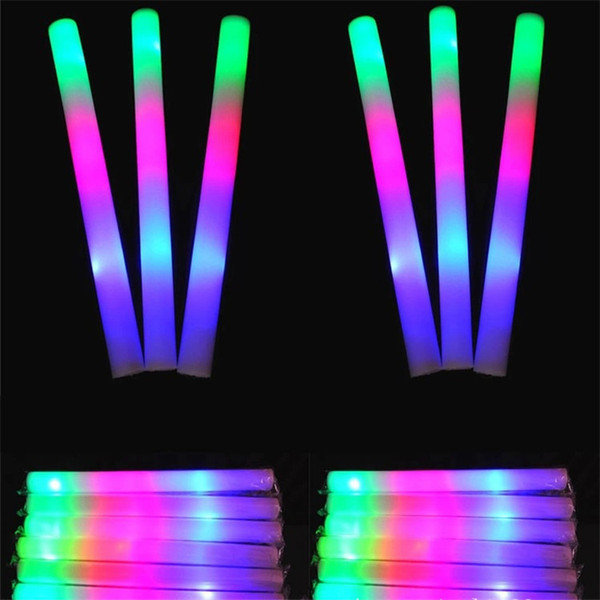 LED Colorful rods led foam stick flashing foam stick, light cheering glow foam stick concert Light sticks