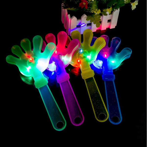 2017 New Clap Your Hands LED Flashing Musical Toy Maraca Light Up Shake Toy Bar KTV Cheering Props Halloween Glow Party Supplies