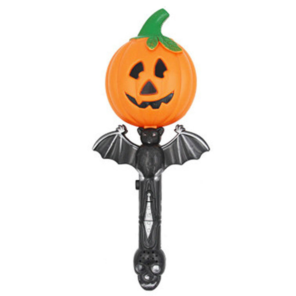 Halloween Wholesale Hand Glowing Pumpkin Stick Led Lights Pumpkin Light Magic Wand Novelty Toys With Sound Children Toys