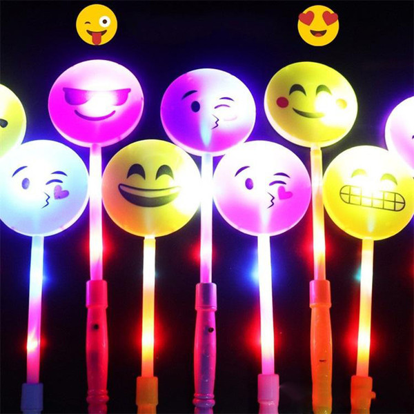 LED Plastic Emoji Flash Stick Magic Fairy Luminous Toy Vocal Concert Prop Party Cheer Multi Color Supplies