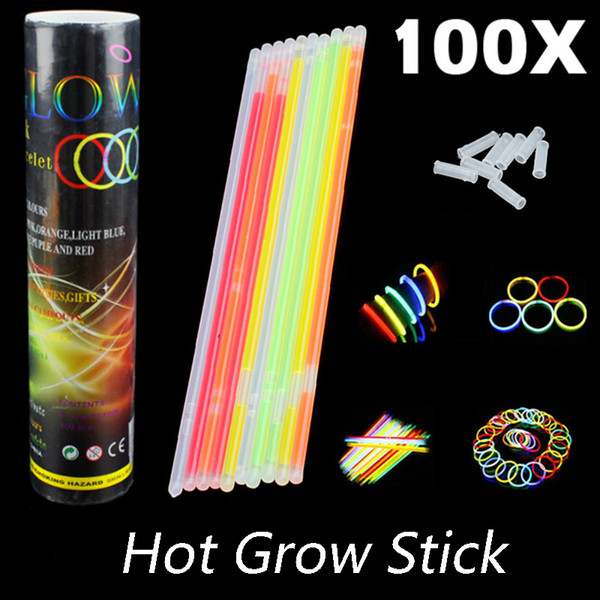 20cm Multi Color Hot Glow Stick Bracelet Necklaces Neon Party LED Flashing Light Stick Wand Novelty Toy LED Vocal Concert LED Flash Sticks