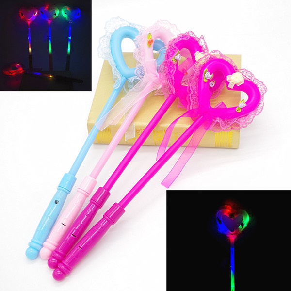 Magic wand children luminous toy fairy love stick colorful princess flash small magic wand wholesale lace