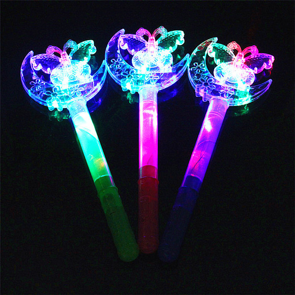 Magic wand children's luminous toys colorful Star Moon Magic Wand wholesale ice snow princess margin crown shining wand