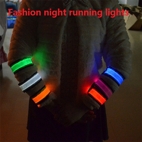 LED arm band Leopard Warning Tape Wristband LED Light Pedestrians Cycling Night Running Sport Band Party Arm Belt M513