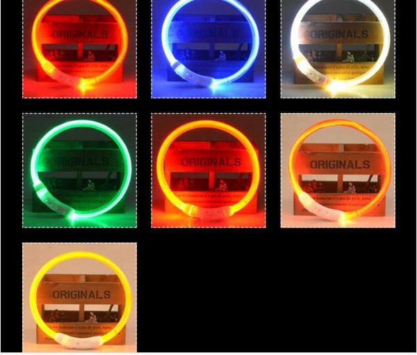 LED Dog Collars Luminous Pet Collar LED Light USB Rechargeable Flash Collar Teddy Flash Pet Collar 2 STYLES Optical Fiber / Tube 5 sizes