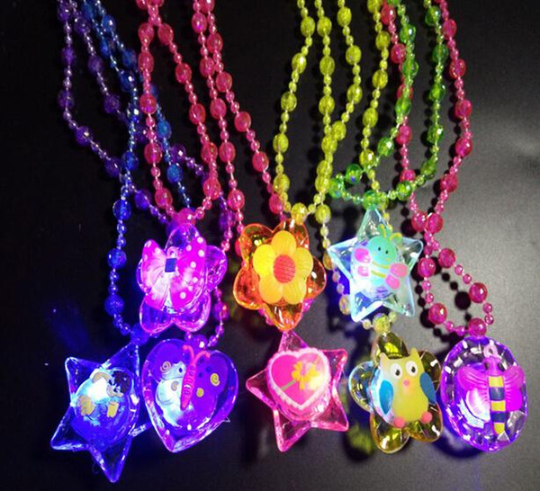 600PCS Acrylic LED Necklace Light Up Necklace Toys Children Kids Novelty Flashing Halloween Club Pub Birthday Halloween Party