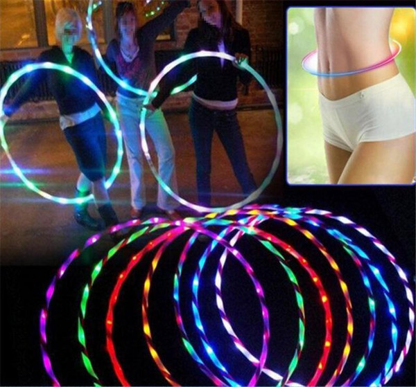 latest style weight loss shaping body decompression health outdoor parent toys LED colorful luminous hula hoop