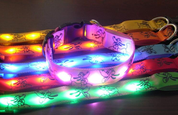 LED pet dog collar Teddy golden collar light flashing dog collar dog chain luminous bell Battery stylel 10pcs/lot