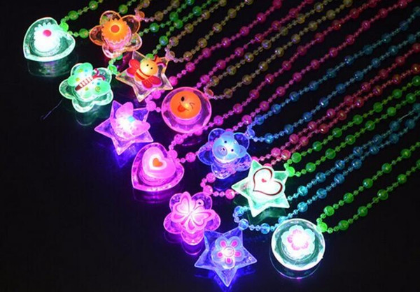 Acrylic LED Necklace Light Up Necklace Toys Children Kids Novelty Flashing Halloween Club Pub Birthday Halloween Party