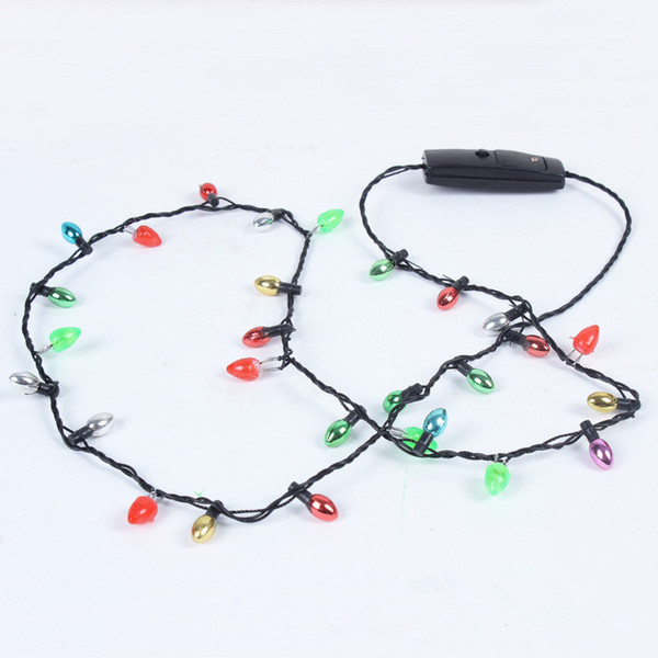 200PCS 8 lights lighting Led Necklace Necklaces Flashing Beaded Light Toys Christmas gift DHL Fedex Free 