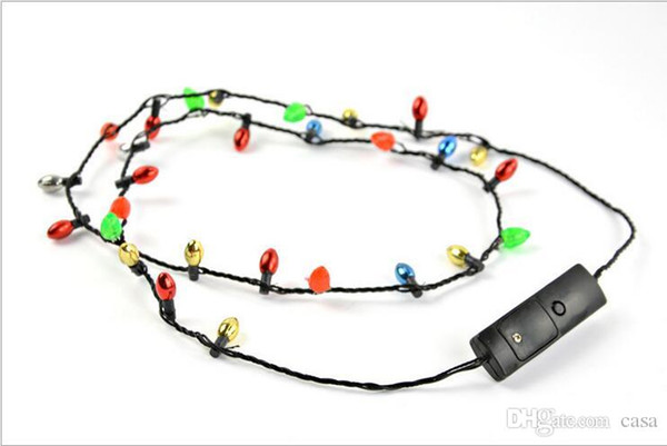 Led Necklace Necklaces Flashing Beaded Light Toys Christmas gift flashing necklace christmas santa Free Shipping 1000Pcs