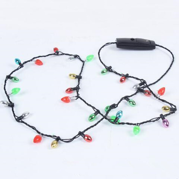 Hot selling 500PCS 8 lights lighting Led Necklace Necklaces Flashing Beaded Light Toys Christmas gift Party Favor Gifts