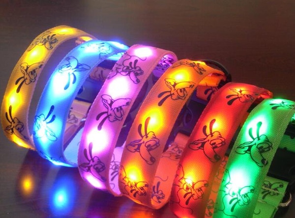 LED pet dog collar Teddy golden collar light flashing dog collar dog chain luminous bell Charging style10pcs/lot