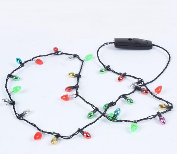 Led Necklace Necklaces Flashing Beaded Light Toys Christmas gift flashing necklace christmas santa Free Shipping 480Pcs