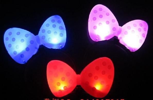 Bowknot LED Hair hoop Luminous toys Glow in the Dark Hairband Pop in performing Bar