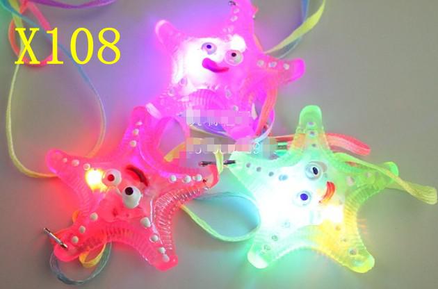 Starfish LED light necklace flashing pendant creative birthday gift wedding party necklace Christmas