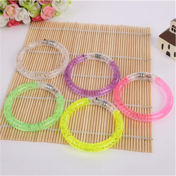 LED Flash Bracelet Glitter Glow Light Hand Ring Sticks Luminous Crystal Gradient Colorful Bangle Stunning Dance Party Christmas Gift