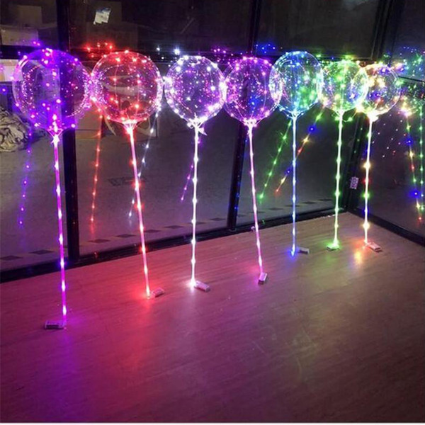 Luminous LED Balloons With Stick Lighted Up Balloon Kids Toy Birthday Party Wedding Decorations