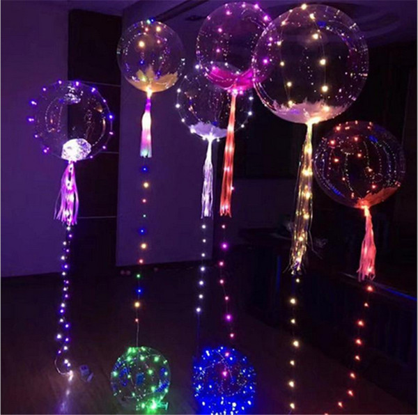 LED balloons Night Light Up Toys clear balloon 3M String Lights Flasher transparent wave balls Lighting Helium Balloons Christmas Decoration