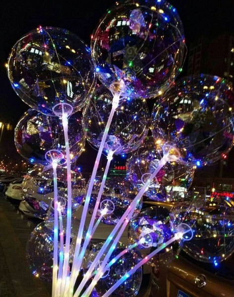 New Bobo Ball LED line with Stick Wave Ball 3M String Balloon light Up for Christmas Halloween Wedding Birthday Home Party Decoration