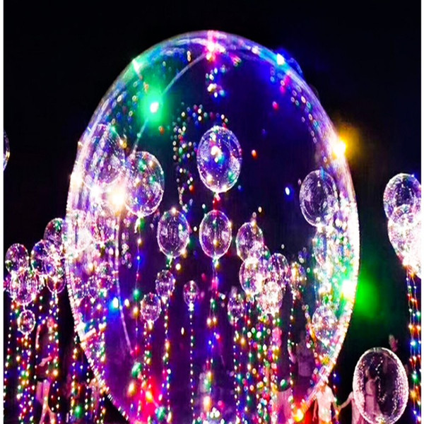 LED Rope Lights Christmas Flasher Lighting gift Poms Wave 18 Inch Helium Balloons Wedding Party Celebrate decoration Christmas Halloween