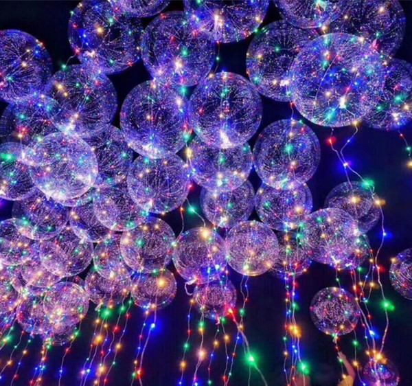 Light Up Toys LED String Lights Flasher Lighting Balloon wave Ball 18inch Helium Balloons Christmas Halloween Wedding Decoration Toys Gift