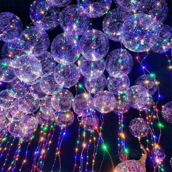 Light Up Toys LED String Lights Flasher Lighting Balloon wave Ball 18inch Helium Balloons Christmas Halloween Decoration Toys 0708154