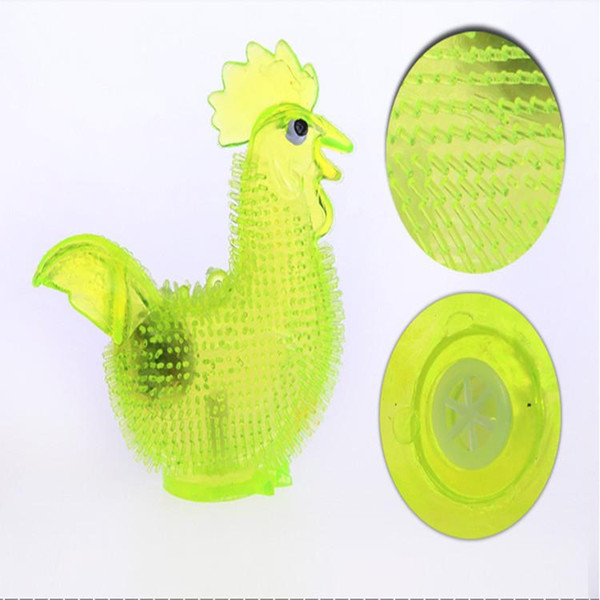 Flash Jiaojiao chicken with a whistle sound emitting barbed massage vent ball luminous toy wholesale