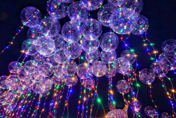 Christmas Gift Luminous Led Transparent 3 Meters Balloon Flashing Wedding Party Decorations Holiday Supplies Color Balloons Bright Leds in s