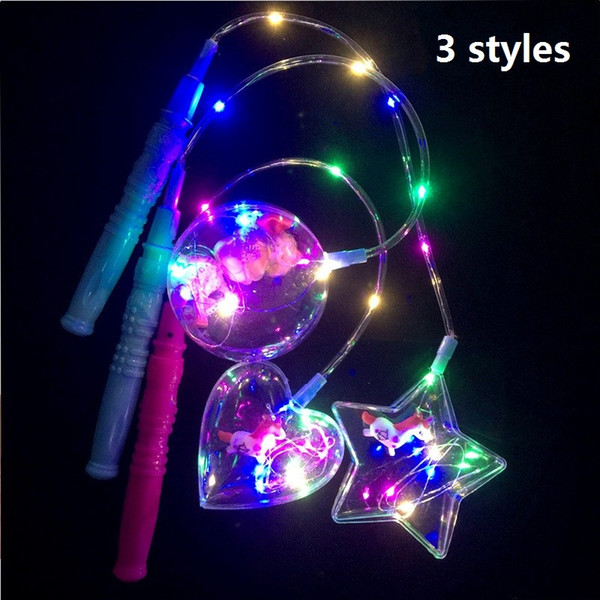 Luminous BOBO Balloon with LED Light balloon Up star Transparent Balloons Stick 3 Meters with Pole Stick for Holiday Decorations