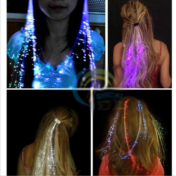 Led Hair Flash Braid Hair Decoration Fiber Luminous Braid for Halloween Christmas Party Holiday Bar Dancing Light Bright Luminous Braid Hot