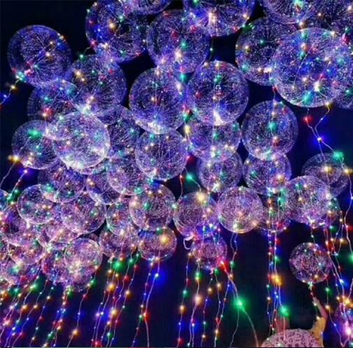 New Light Up Toys LED String Lights Flasher Lighting Balloon wave Ball 18inch Helium Balloons Christmas Halloween Decoration Gift