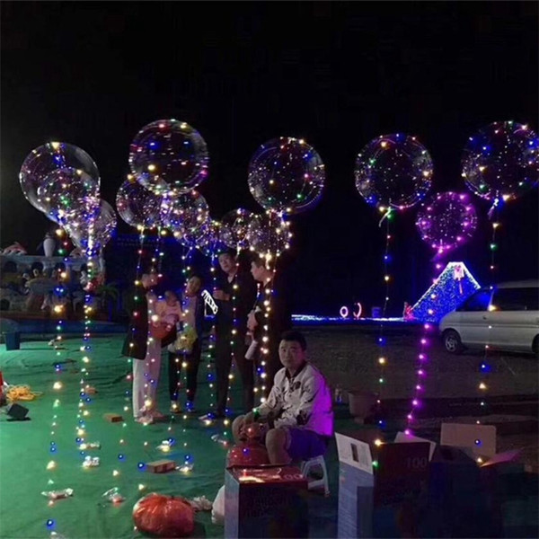 New Year Christmas Decoration 18 inch with 3m LED cable Luminous Led Balloon Transparent Round Bubble Decoration Party Wedding decorations