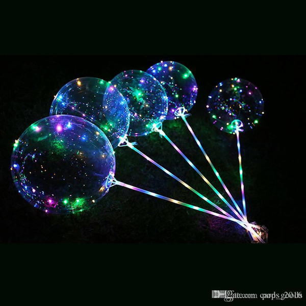 LED Balloon Luminous Latex Balloons Wedding Room Birthday Party Decoration bobo Balloon Lighted Toys For Kids New Year Gift With Stick