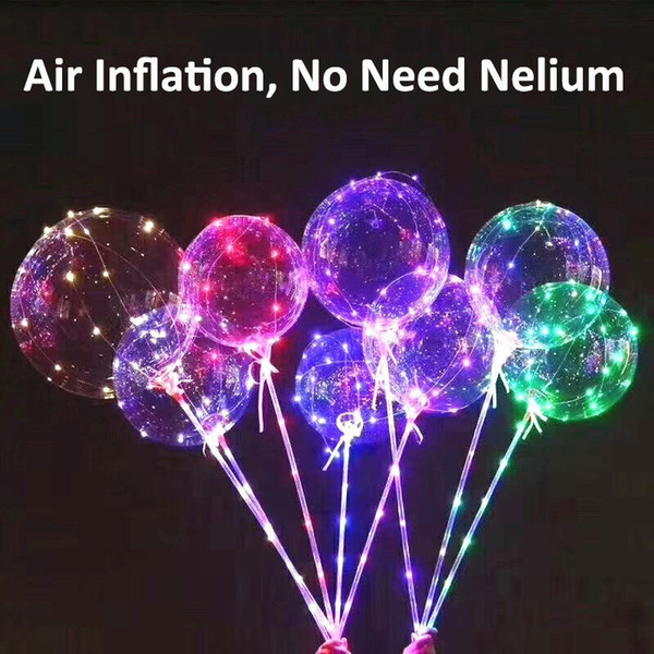 Light Up Toys LED String Lights Flashing Lighting Balloon wave Ball 18inch Helium Balloons Christmas Halloween Decoration Toys