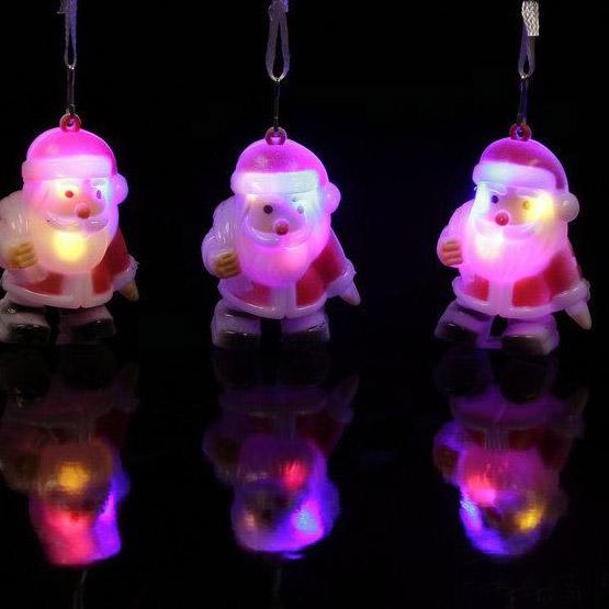 New Arrivals Christams Plastic Santa claus LED light pendant Decorations Santa Claus Figure Festival Party Decoration LED Toys in 2018