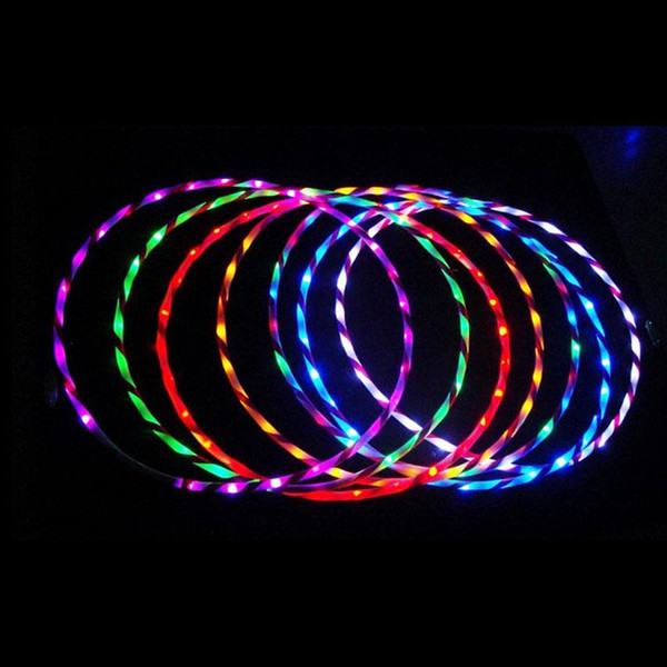 Peradix 90cm LED Glow Seven color Hula Hoop Performance Hoop Sports Toys Loose Weight Child and girl boys toys