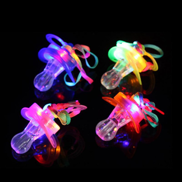 Children Pacifier LED Light Flashing Whistle Colorful Necklaces Nipple Kids Toy for Christmas Bar Party Supplies Toys