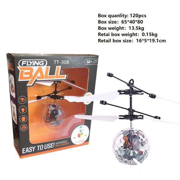 RC Drone Flying copter Ball Aircraft Helicopter Led Flashing Light Up Toys Induction Electric Toy sensor Kids Children Christmas