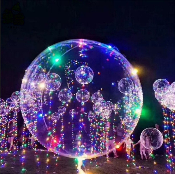 Bobo 18 inch luminous transparent wave ball BALLOON Birthday wedding decoration LED lantern lantern balloon balloon wholesale