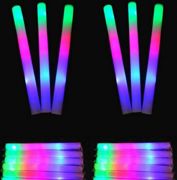 LED Colorful rods led foam stick flashing foam stick, light cheering glow Sponge stick foam led Concert props