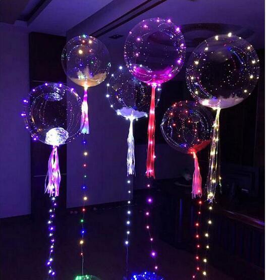 BOBO balloon multicolor LED glow party holiday decorations Helium LED Poms Cheer Items Lighted Toys