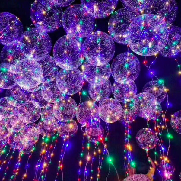 LED Lighting Balloon Christmas Decoration 18inch Luminous Led Balloon Transparent Round Bubble Decoration Party Wedding decorations Gift