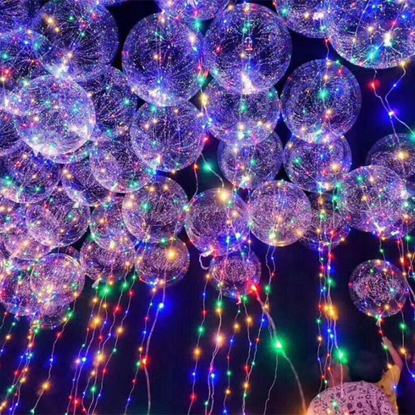 Christmas Gift Luminous Led Transparent 3 Meters Balloon Flashing Wedding Party Decorations Holiday Supplies Color Balloons Led 50pcs