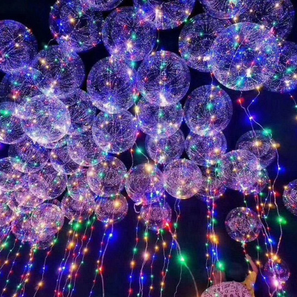 LED Air Balloon String Lights Flasher Lighting wave Ball 18inch Helium Balloons Toy Party Wedding Celebrate Christmas Halloween Decoration T