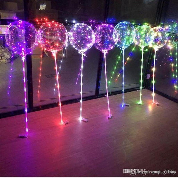 Luminous LED Balloons With Stick Lighted Up Balloon Kids Toy Birthday Party Wedding Decorations