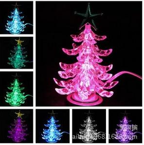 USB Christmas tree Christmas tree interface acrylic luminous light colorful small Christmas tree USB Nightlight