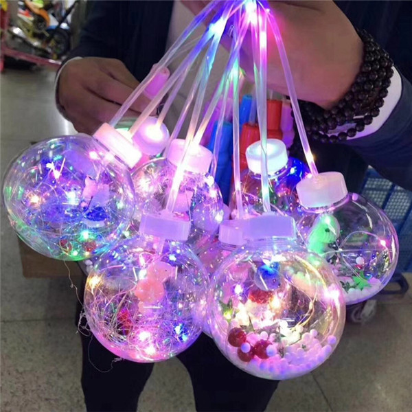 New LED Lantern Balloons Hand Flasher Balloons Night Lighting Bobo Ball Led String Lights Multicolor Balloon With Handle Valentines Day 