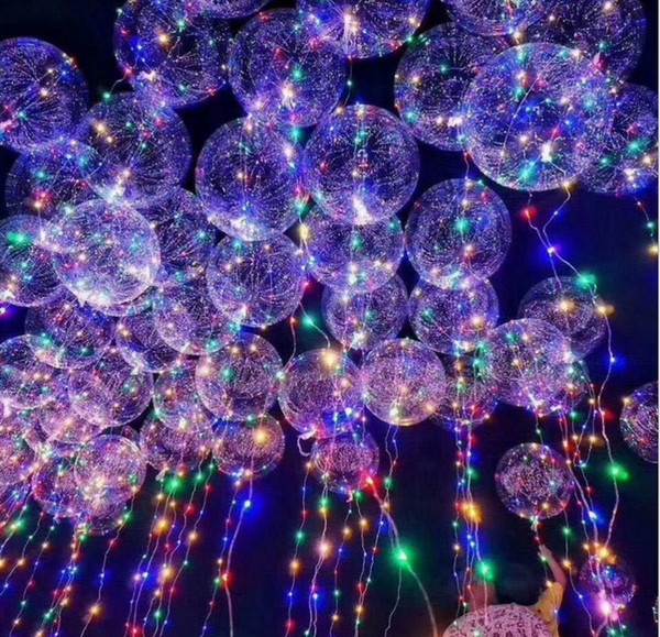 In Stock Luminous Led Transparent 3 Meters Balloon Flashing Wedding Party Decorations Holiday Supplies Color Luminous Balloons Always Bright