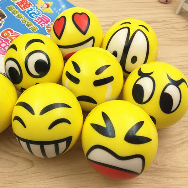 2017 Creative Emoji Bouncy Ball Stress Pressure EVA Foam Balls Children Gift Toys Birthday Party Favors